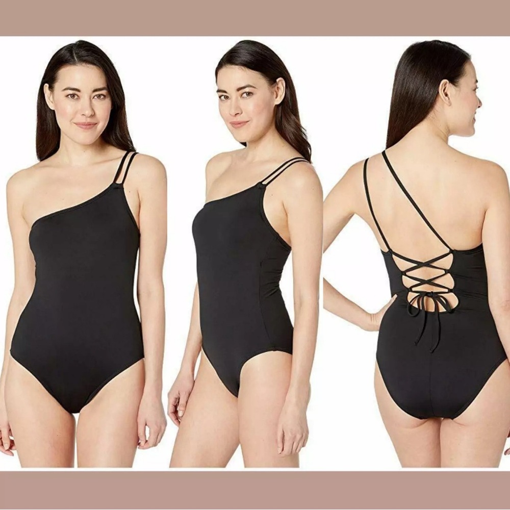 NWT $121 La Blanca Island Goddess One Shoulder Piece Swimsuit
